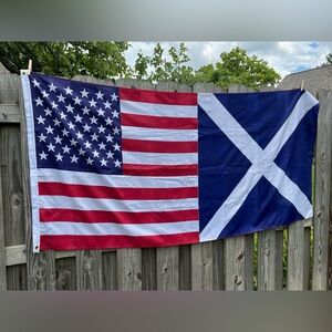 Dual American and Scottish Flag. One Flag 3'x 6'